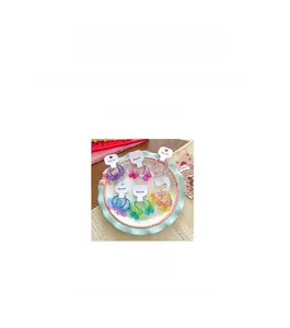 Set of 6 cute gradient butterfly hair ties for kids showing 3.5cm diameter size detail