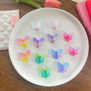 Mignonnes Pinces à Cheveux Papillon en Résine Irisée Transparente pour Enfants Filles Douces Pinces Latérales Accessoires Cheveux Bijoux