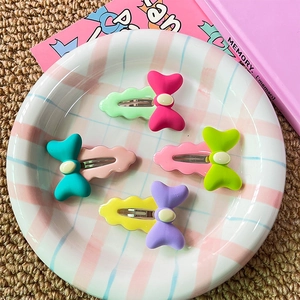 Süße Matte Schleife Haarspangen Für Kinder Macaron Farben BB Clips Mode Seitenpony Clips Mädchen Haarschmuck Geschenk