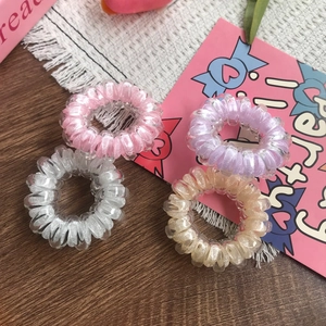Spiral Telephone Wire Hair Ties For Women Girls High Elastic Resin No Crease Colorful Hair Bands Ponytail Holder Accessories
