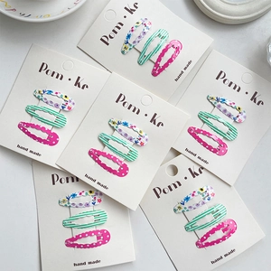 Lot de trois barrettes BB colorées à motifs ondulés pour filles style fait main chic