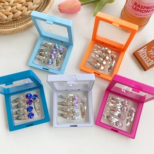 Barrettes à cheveux en métal et strass pour filles dans des boîtes cadeaux élégantes