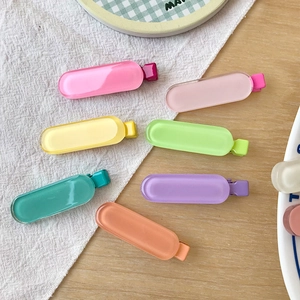 Barrettes Cheveux Ovales Gelée Couleur Bonbon Enfants Pinces Bec de Canard Géométriques en Résine Acrylique Dépoli Doux Minimalisme