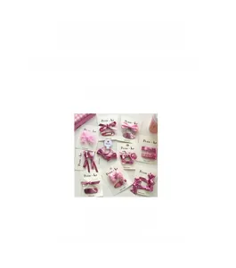 Set de pinzas para el pelo rosas con encaje y perlas, medidas 7x4.5cm y detalles