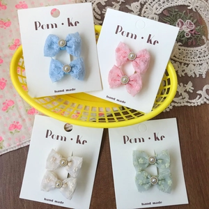 Set di fermagli per capelli con fiocchi in pizzo floreale e perle in vari colori
