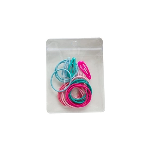 Cute kids hair accessories set with colorful sequins elastics and metal snap hair clips