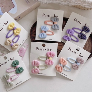 Lot de Barrettes à Cheveux Nœud en Tissu Mignon pour Enfants Imprimé Floral Pinces BB Épingles à Cheveux Faites à la Main Accessoires Filles