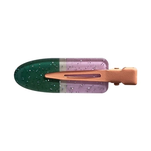 Sweet gradient glitter hair clip with green and purple resin for girls hair accessories