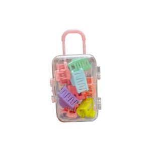 Mini valisette avec mini pinces à cheveux colorées pour filles et petites enfants