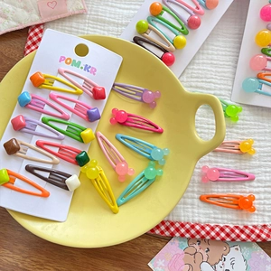Set de horquillas Mickey de colores para niñas en tarjeta blanca con cuentas de resina