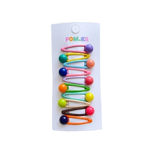 Set de 10 pinzas para el pelo con cuentas de Mickey de colores dulces para niñas en tarjeta