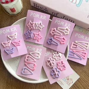 Süße Matte Macaron Farbe Metall Haarspangen Für Mädchen Sterne Herz Blumen Schmetterling Form Pony Seiten Clips Haarnadel
