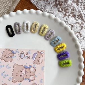 Mini Candy Color Fabric Wrapped BB Hair Clips Sweet Korean Style Small Side Bangs Clips For Women Girls Hair Accessories