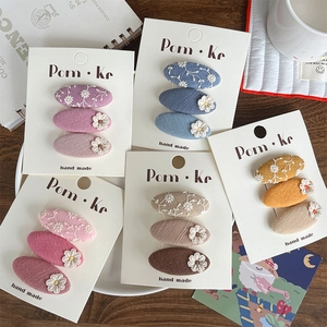 Set di Mollette per Capelli in Tessuto Floreale per Bambini in Stile Coreano Ricamo Dolci Forcine per Ragazze Accessori per Capelli Morandi