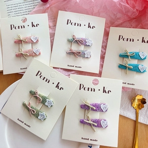 Lot de 5 barrettes à cheveux élégantes avec nœuds, étoiles et paillettes brillantes