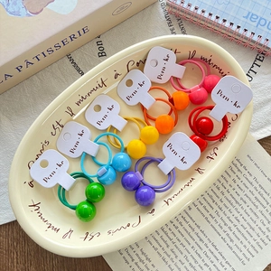 Lot de chouchous élastiques aux couleurs acidulées avec perles rondes pour enfants