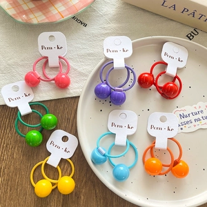 Élastiques à cheveux colorés avec perles pour enfants ensemble de queue de cheval
