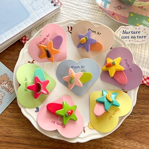 Cute Cartoon Resin Star Fruit Vegetable Hair Clips For Kids Baby Girls Handmade Duckbill Hairpins Bangs Clips Accessories