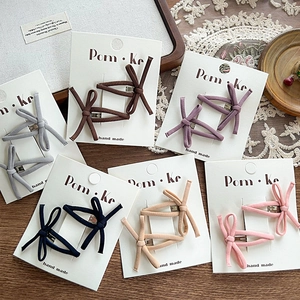 2Pcs Sweet Knotted Bow Fabric Hair Clips Korean Style Handmade Bowknot Side Clips For Women Girls Hair Accessories Gift