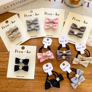 Barrettes et chouchous en satin élégants avec étoile scintillante en divers coloris