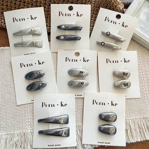 Pinces à Cheveux en Cuir Argenté Fait Main Étoile Cœur Papillon pour Filles Barrettes Strass Künstliche Perles Accessoires Cheveux