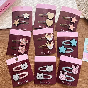 Barrettes à Cheveux Mignonnes à Paillettes pour Enfants Forme de Cœur Étoile Animal Épingles à Cheveux en Alliage Scintillant Style Coréen Accessoires de Cheveux pour Filles