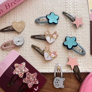 Détails des barrettes à paillettes en forme de cœur, d'étoile et d'animal pour enfants