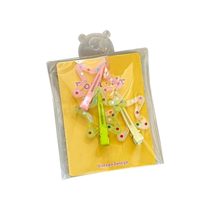 Lot de 3 barrettes à cheveux colorées en acrylique en forme d'étoile avec des pois