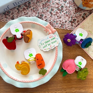 Simpatici elastici per capelli fatti a mano con forme di frutta e animali per bimba