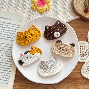 Handgemachte Häkeln Wollgarn Katze Haarklammer Süße Cartoon Tier Haarnadel Für Kinder Mädchen Tägliche Dekorative Haarschmuck