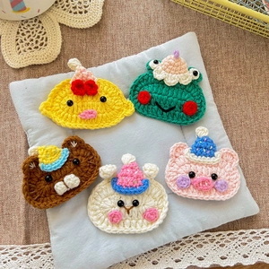 Cinq barrettes animaux en crochet faites main avec motifs ours et lapin pour enfants