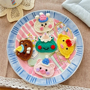 Barrettes à cheveux animaux au crochet faites main pour enfants avec ours et lapin