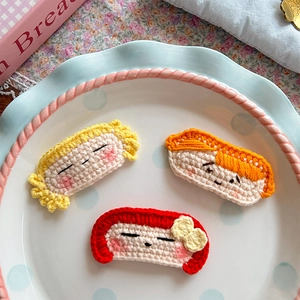 Barrettes à Cheveux en Crochet Faites à la Main Dessin Animé Mignon Clips BB en Fil Tricoté pour Petites Filles Accessoires