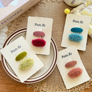 Kids Girls Plush Hair Clips Set Lamb Wool Flocking Velvet Duckbill Clips Cute Korean Style Autumn Winter Hair Accessories