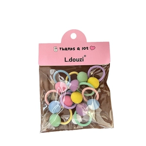 Lot d'élastiques à cheveux colorés pour filles avec motifs cœur et carreaux