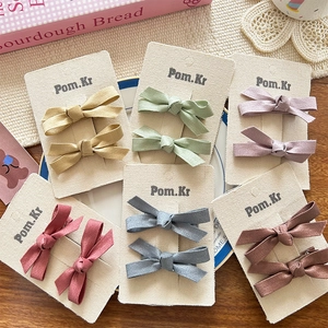 Handmade Satin Bowknot Hair Clips For Girls Korean Style Sweet Fabric Hair Pins Side Bangs Clips Baby Kids Hair Accessories