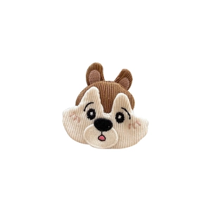 Handmade cartoon chipmunk fabric brooch accessory with detailed embroidery for clothes and bags