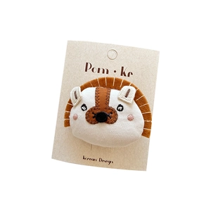 Pince à cheveux hérisson 3D en peluche style coréen pour enfants sur carte