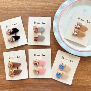Süße Haarspangen im koreanischen Design mit Bärenmotiven in verschiedenen Farben