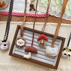 Cute Korean style fabric animal pendants including bear, sheep, and mushroom designs