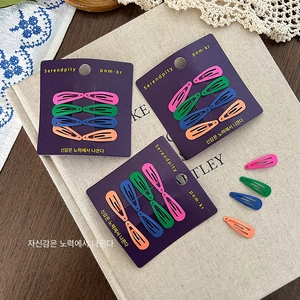 Girls Colorful Water Drop Snap Clips Matte Alloy Hair Pins Korean Style Cute Bangs Side Clips Hair Accessories For Kids