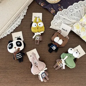 Chouchous de Cheveux en Peluche d'Animaux de Dessin Animé Chouchous de Poupée en Tissu Mignons pour Filles Enfants Lapin Panda Ours Grenouille Élastiques à Cheveux