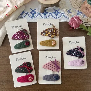 Lot de barrettes à fleurs avec nœuds et détails de roses matelassées pour filles