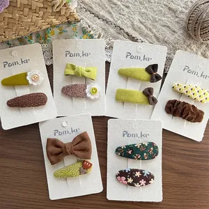 Set di 12 fermagli per capelli fatti a mano con fiocchi e ricami floreali autunnali