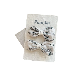 Set di fermagli per capelli a fiocco floreale per bambine, clip vintage in tessuto chic