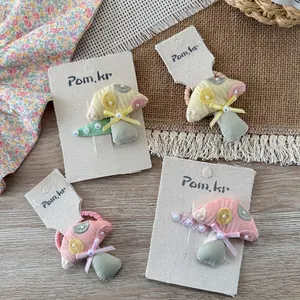 Süßes Pilz-Perlen-Haarspangen-Set in Pastellfarben für das Styling von Mädchen