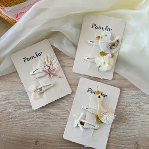 Lot de barrettes à cheveux mignonnes pour filles, motifs lapin et oiseau en tissu
