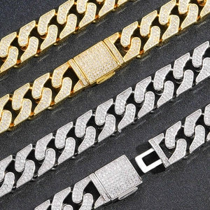 16mm schwere Iced Out Cuban Link Kette für Herren in Gold und Silber mit Zirkonia