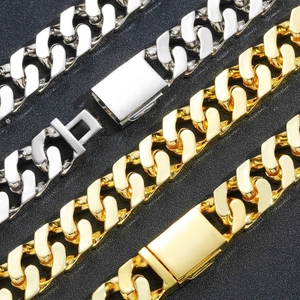 Klassische 16mm Panzerkette in Gold und Silber mit sicherem rechteckigem Verschluss