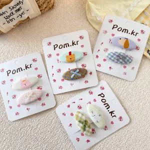 Ensemble de barrettes à cheveux roses avec nœuds et cœurs pour filles style coréen